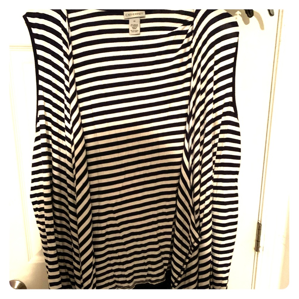Catherines 2x navy and white striped vest